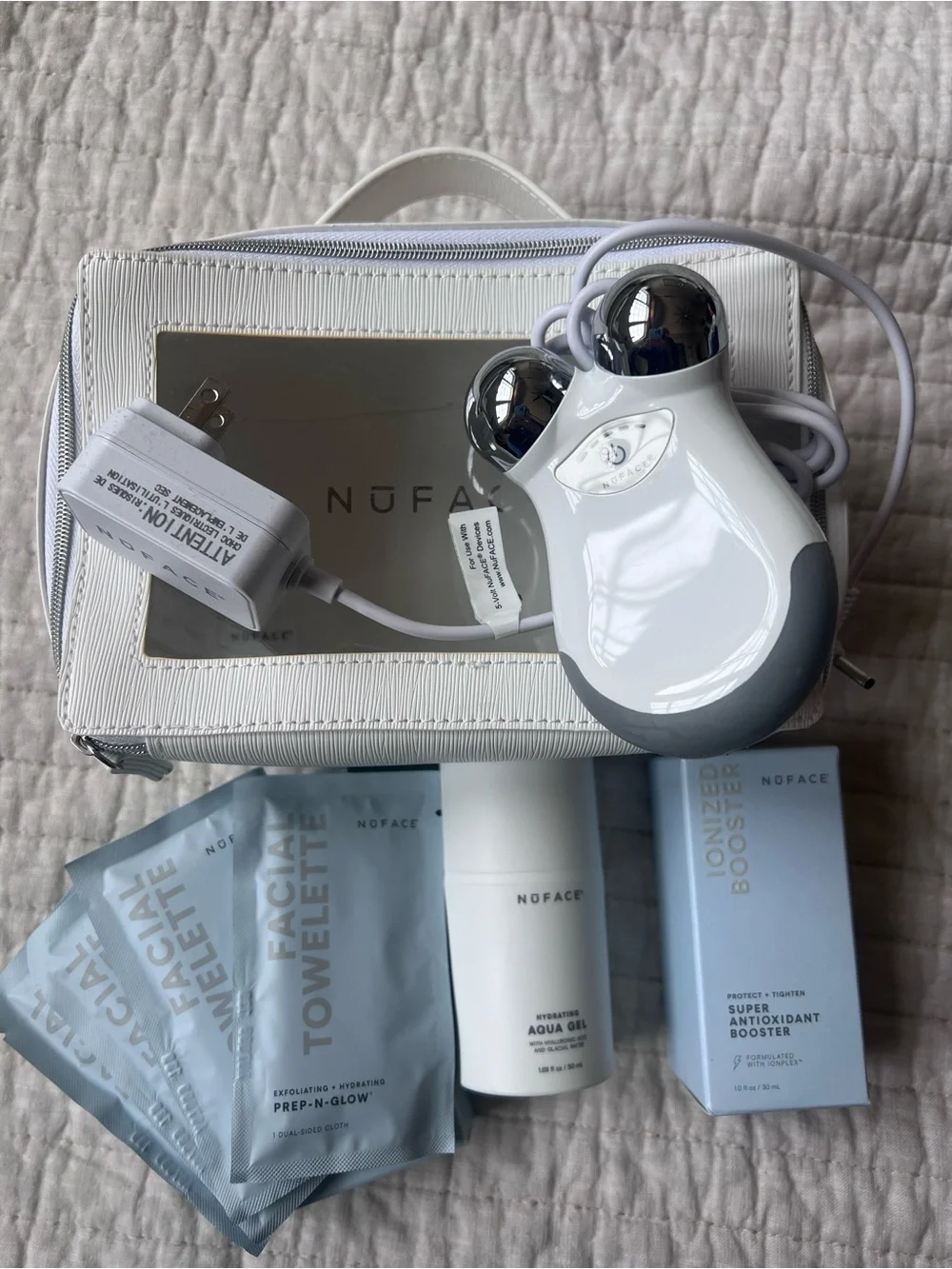 NuFACE Mini Facial Toning Device Complete Set | Travel Case + Gel + Booster